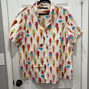NWT Men’s Edgar & Ash button down short sleeve ice cream shirt 2X